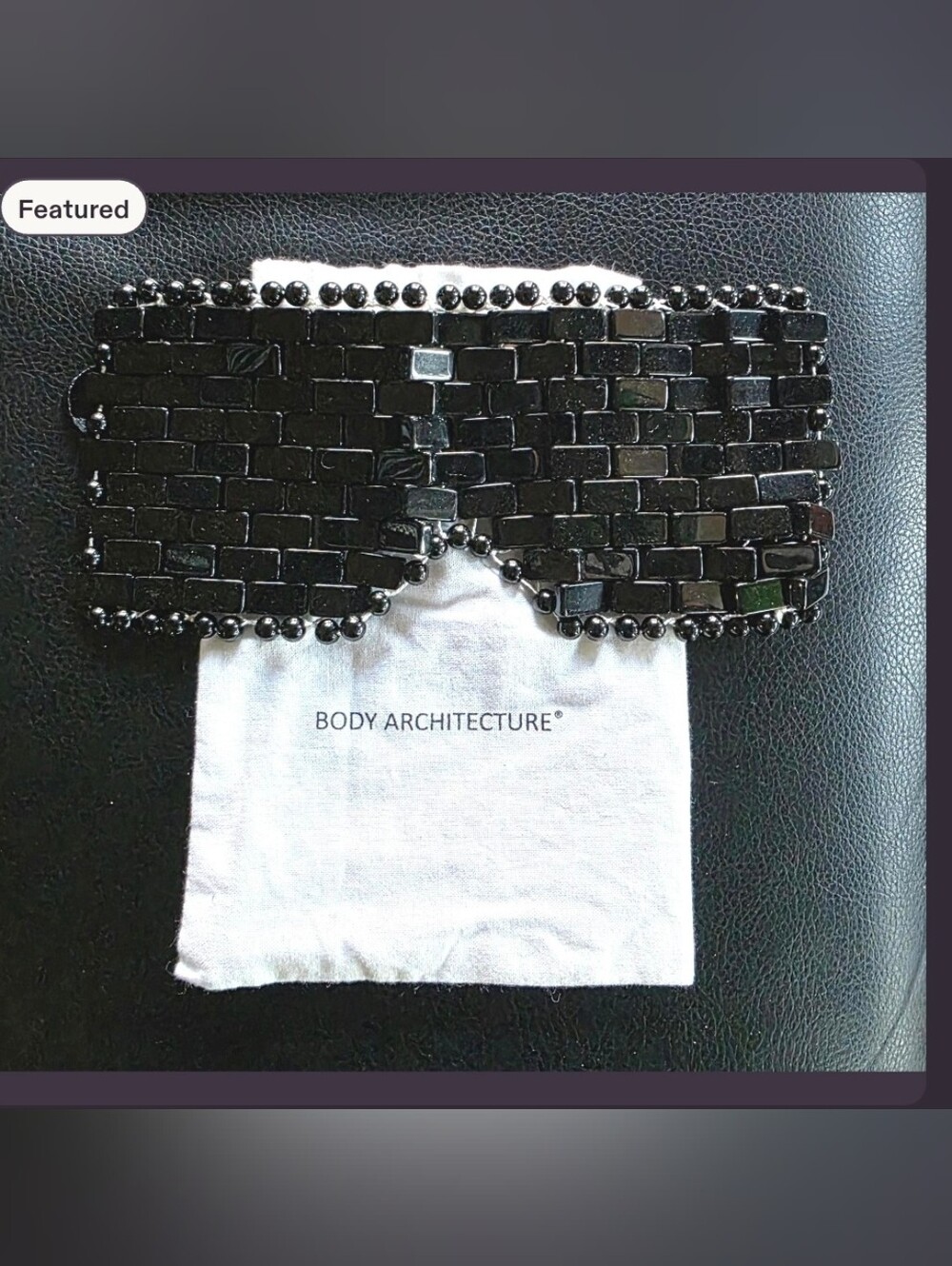Hand Beaded Obsidian Bead Relaxation Mask for Spa Bath Night with Storage Bag